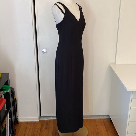 Vintage 80's Reggio Black Strappy Gown Size 4 - Picture 5 of 13